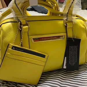 Brand new yellow leather small satchel.